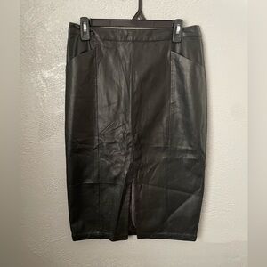 Black vegan  Leather Pencil Skirt